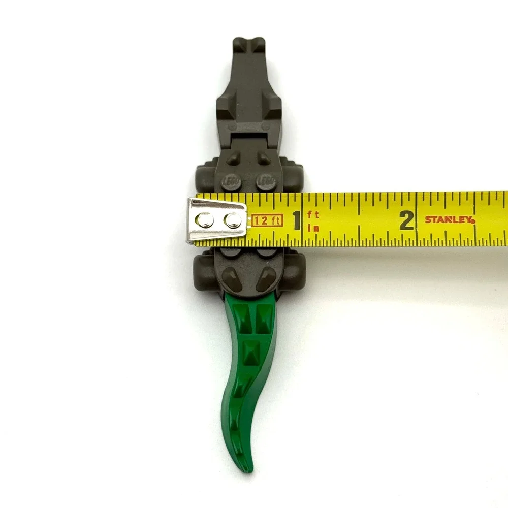 LEGO Alligator Crocodile Minifigure Animal Dark Gray Green Tail Piece
